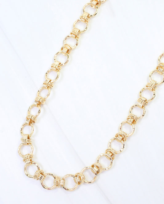 Newark Circle Link Necklace Gold