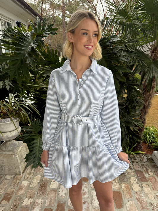 Daily Dose Of Style Blue Stripe Dress