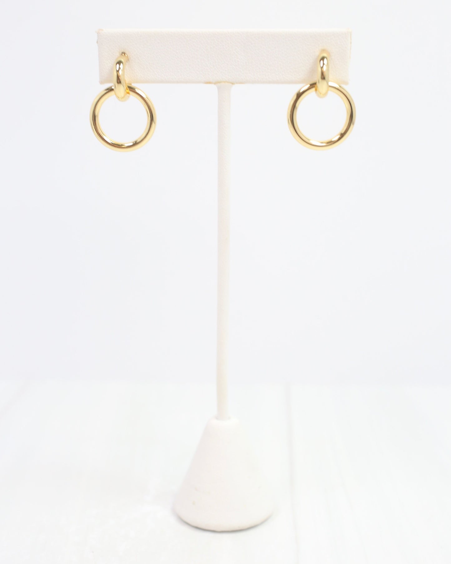 Donatello Double Hoop Stud Gold