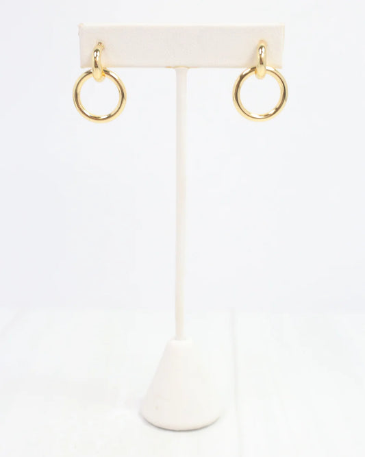 Donatello Double Hoop Stud Gold