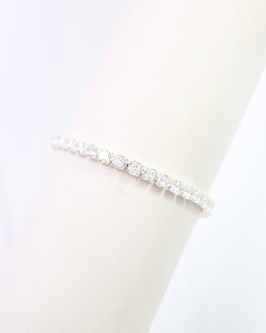 Luna Large CZ Tennis Bracelet WR Silver