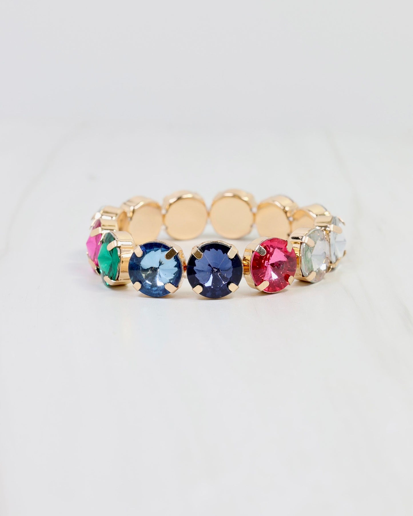 Shalimar Rhinestone Stretch Bracelet Dark Multi