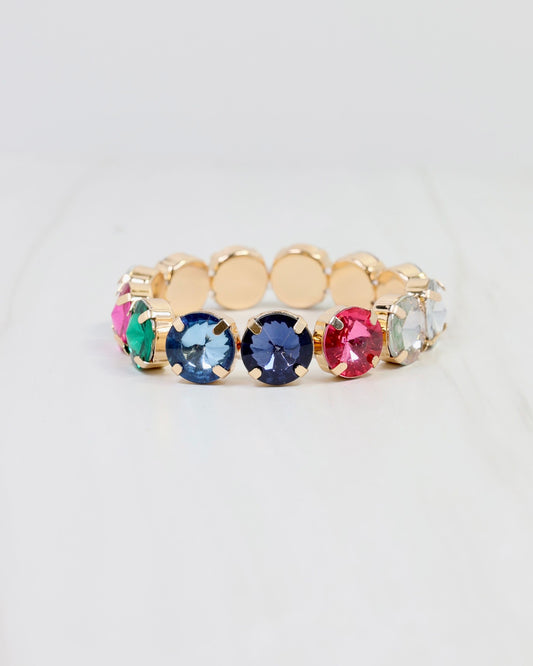 Shalimar Rhinestone Stretch Bracelet Dark Multi