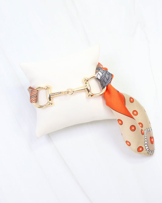 Lana Horsebit Scarf Bracelet Orange Multi