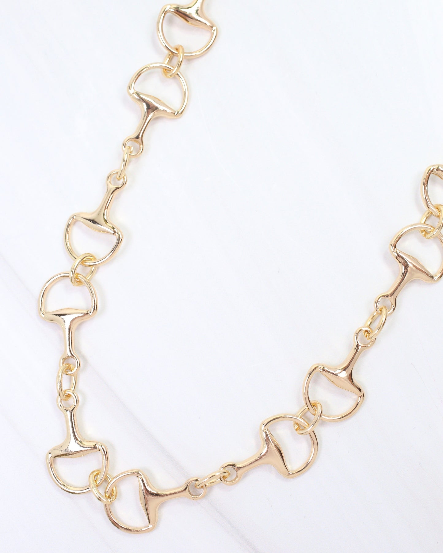 Ryder Horsebit Link Necklace Gold