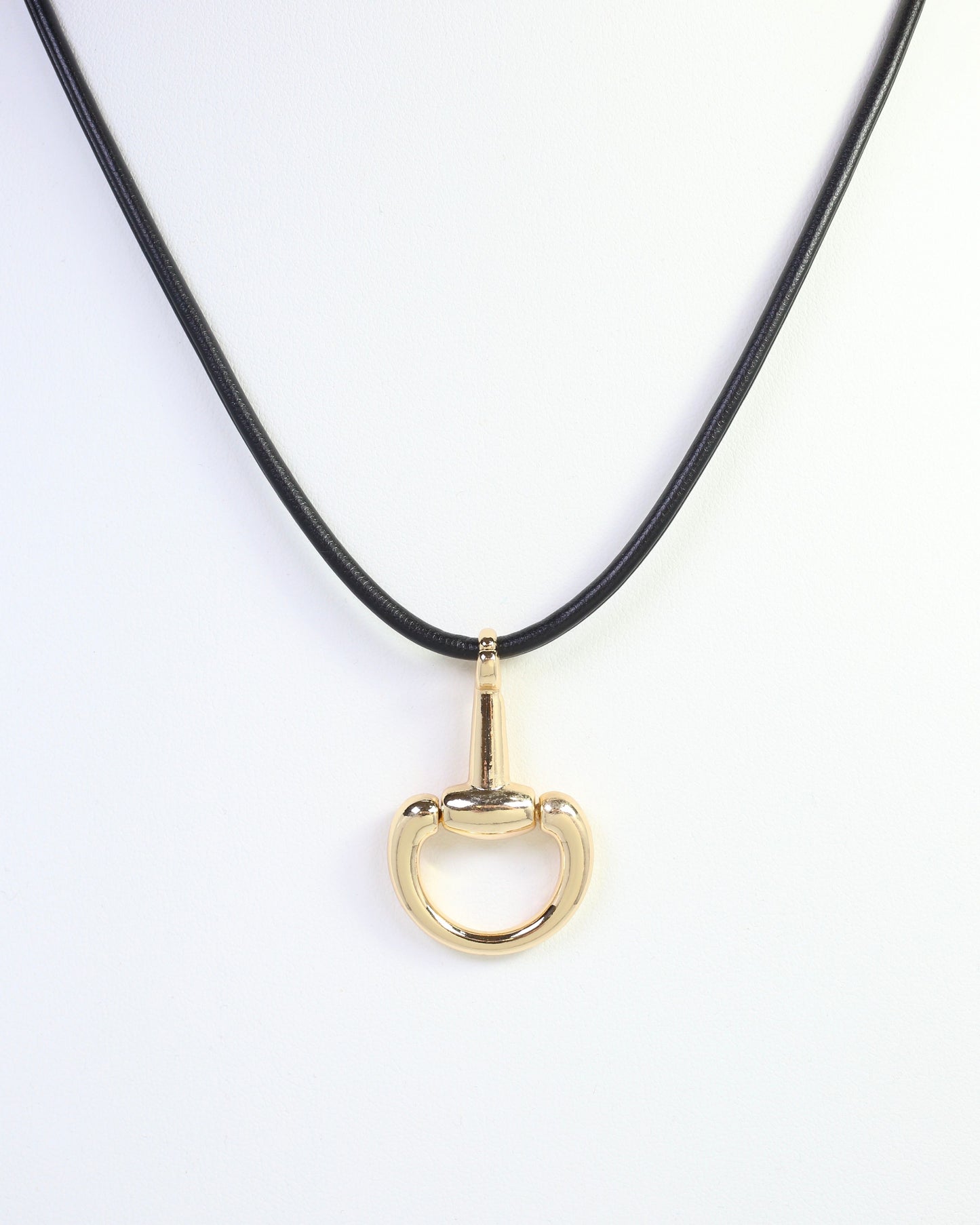 Finley Horsebit Cord Necklace Black