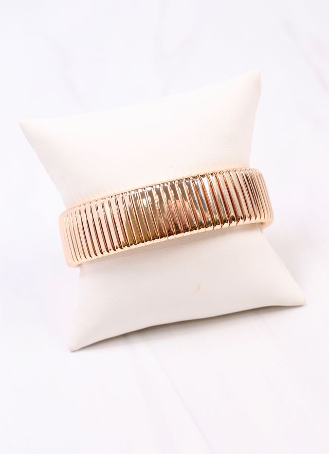 Brendan Ribbed Cuff Bracelet GOLD