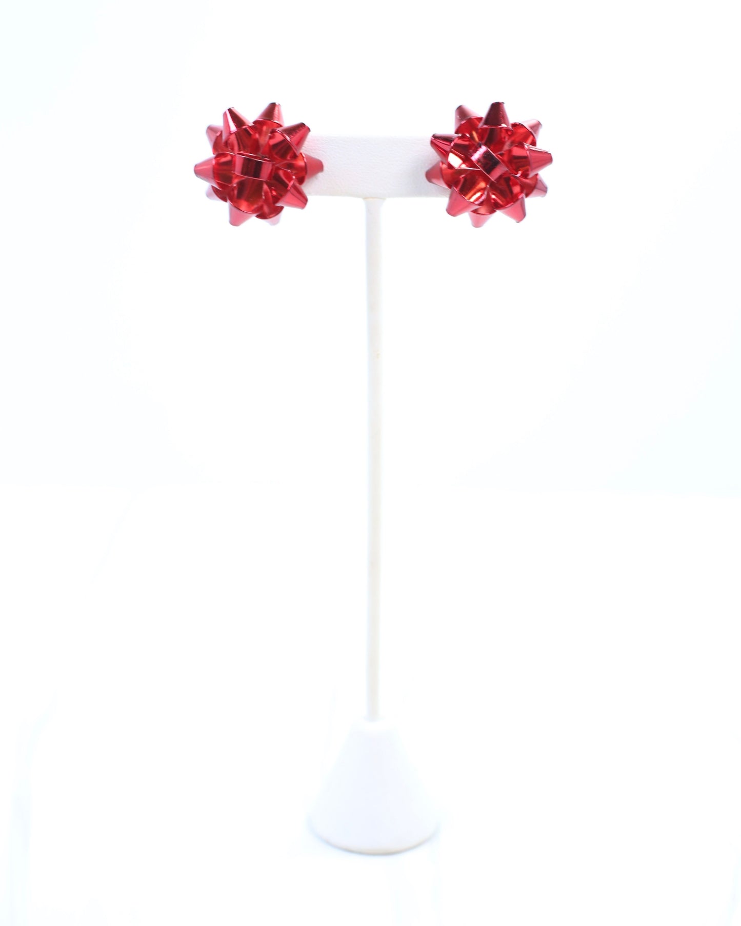 Let's Wrap Large Bow Stud Earring Red