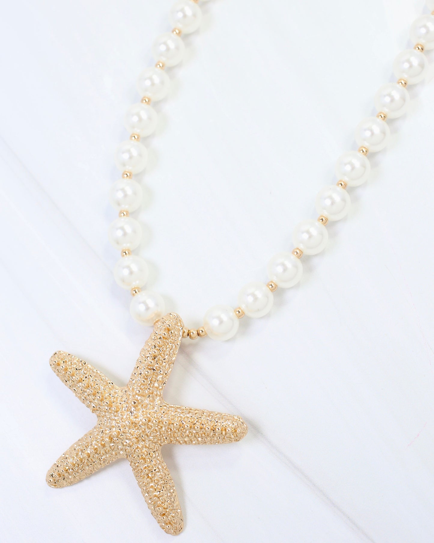 Grand Rapids Starfish Pendant Necklace Pearl