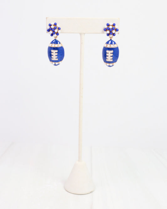 Adler Football Earring Blue and White
