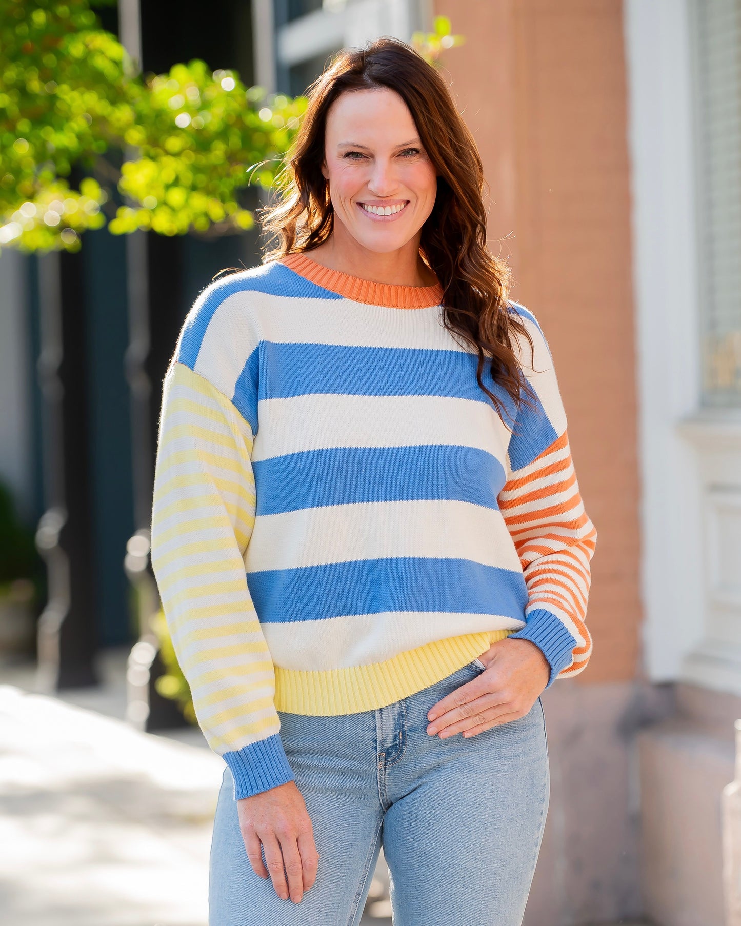 Kiko Color Block Striped Sweater