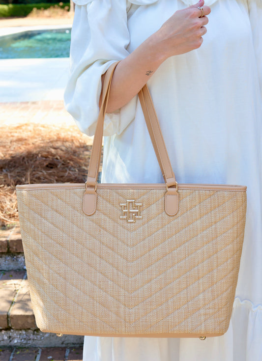 James Tote Natural V Quilted