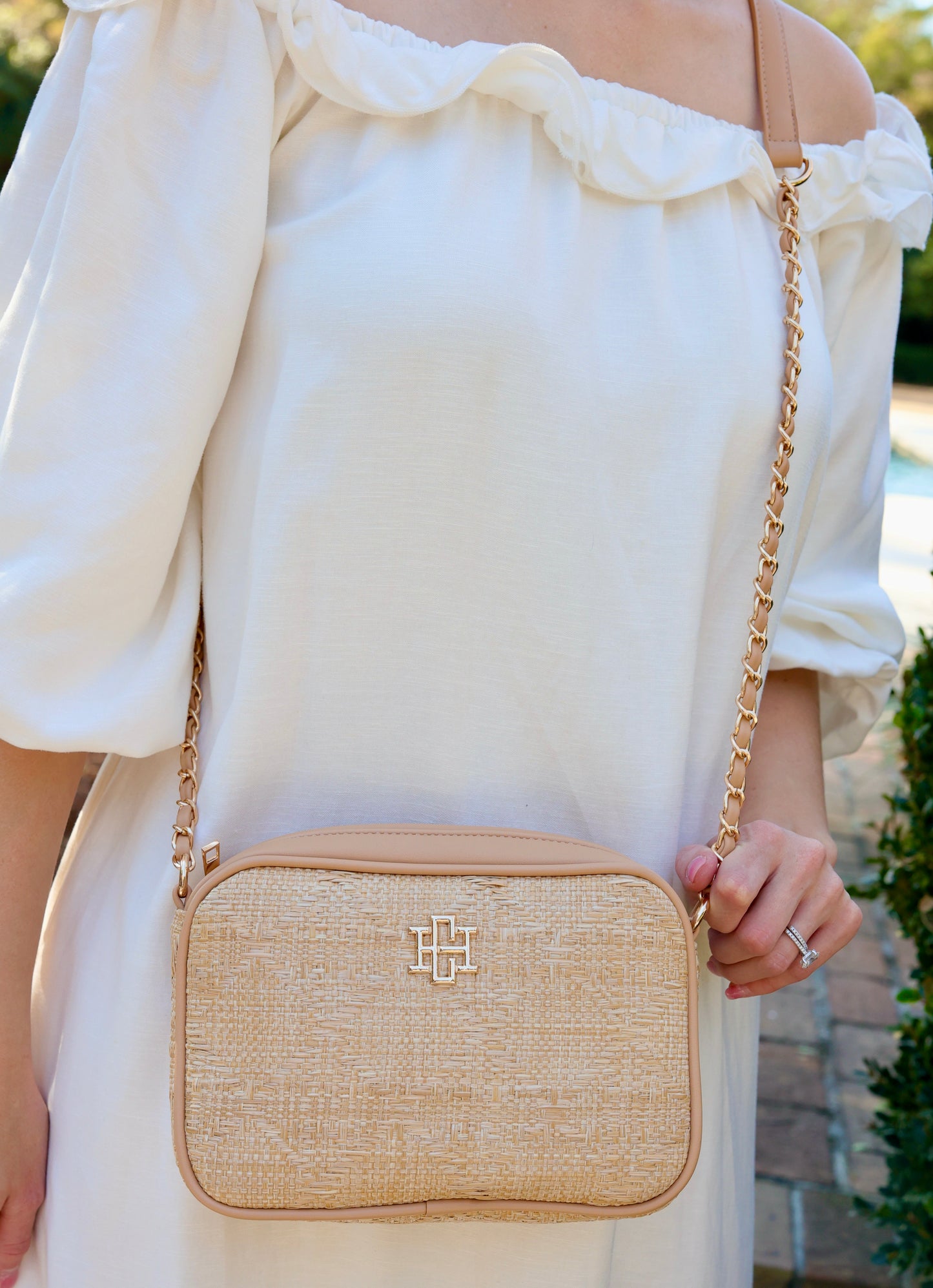 Bryce Crossbody Natural Lattice Tan