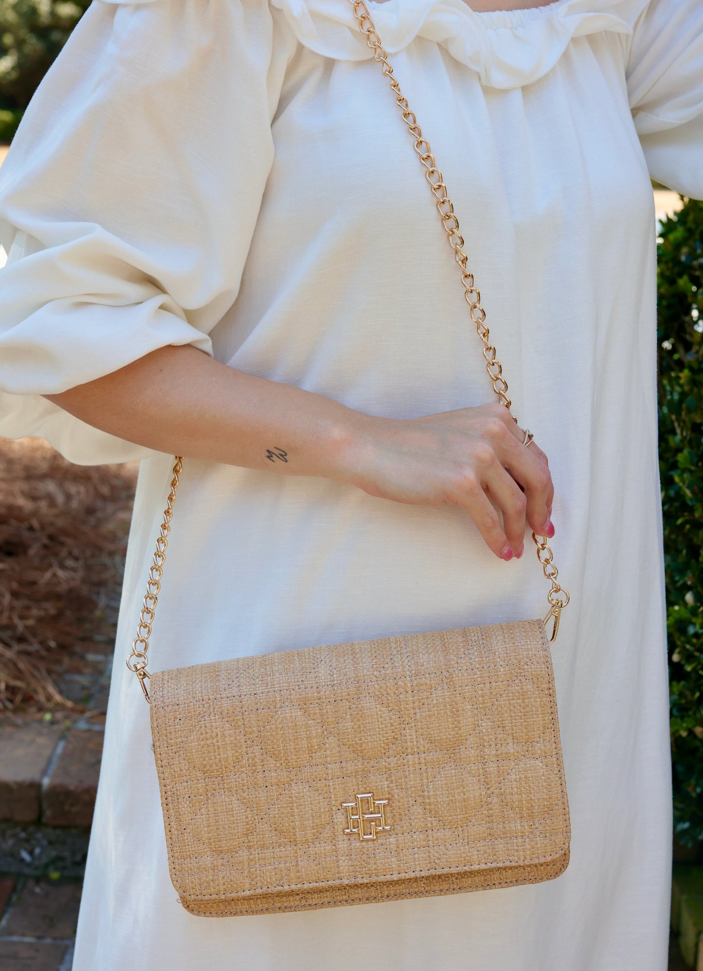 Bryn Clutch/Crossbody Natural Quilted LQ