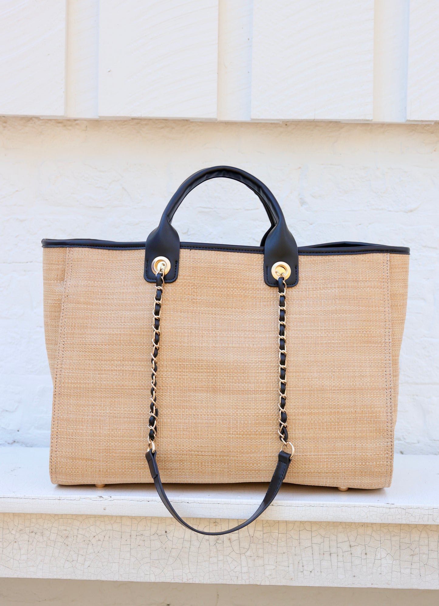 Melissa Tote Bag Natural Black