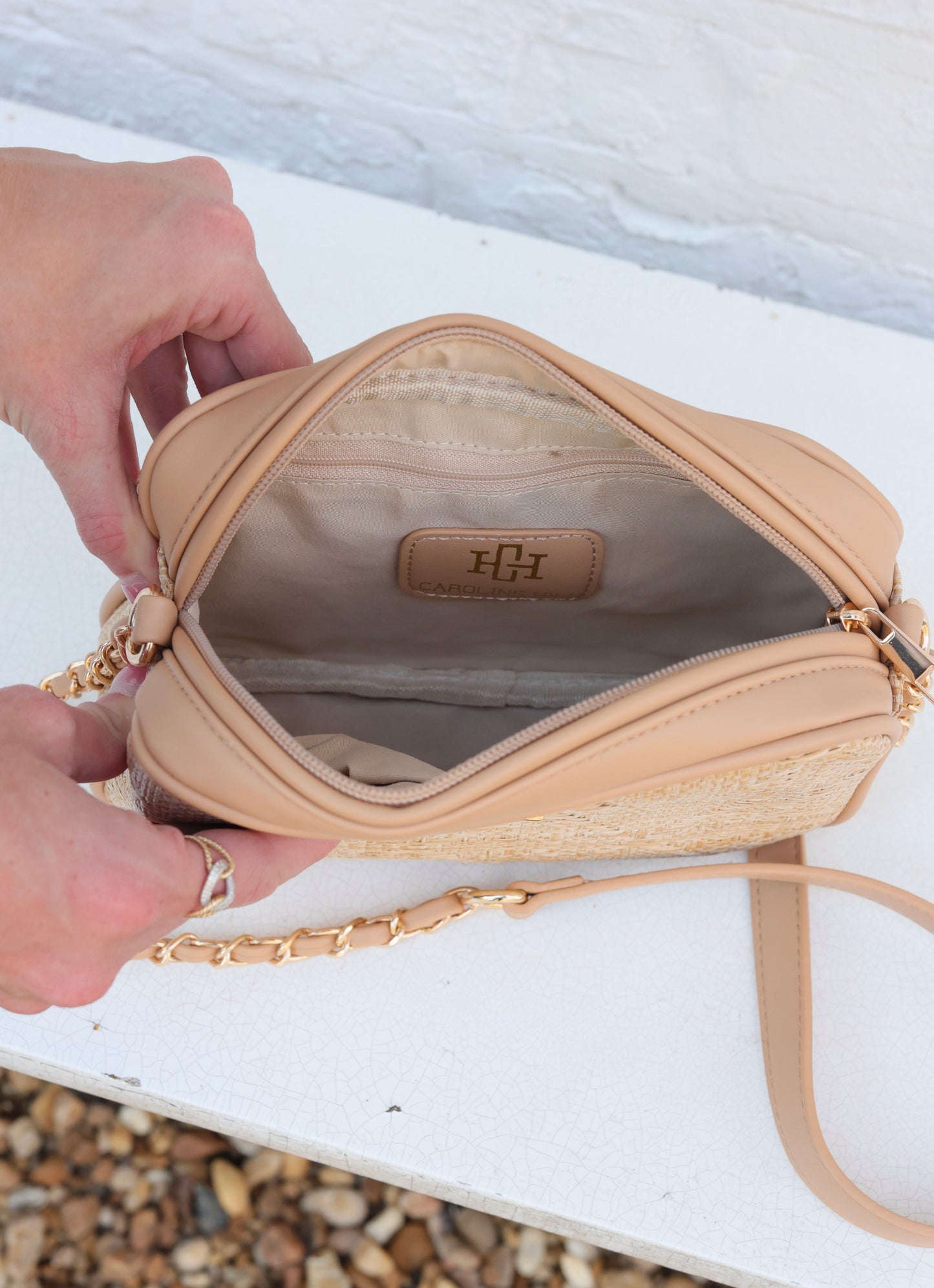 Bryce Crossbody Natural Lattice Tan