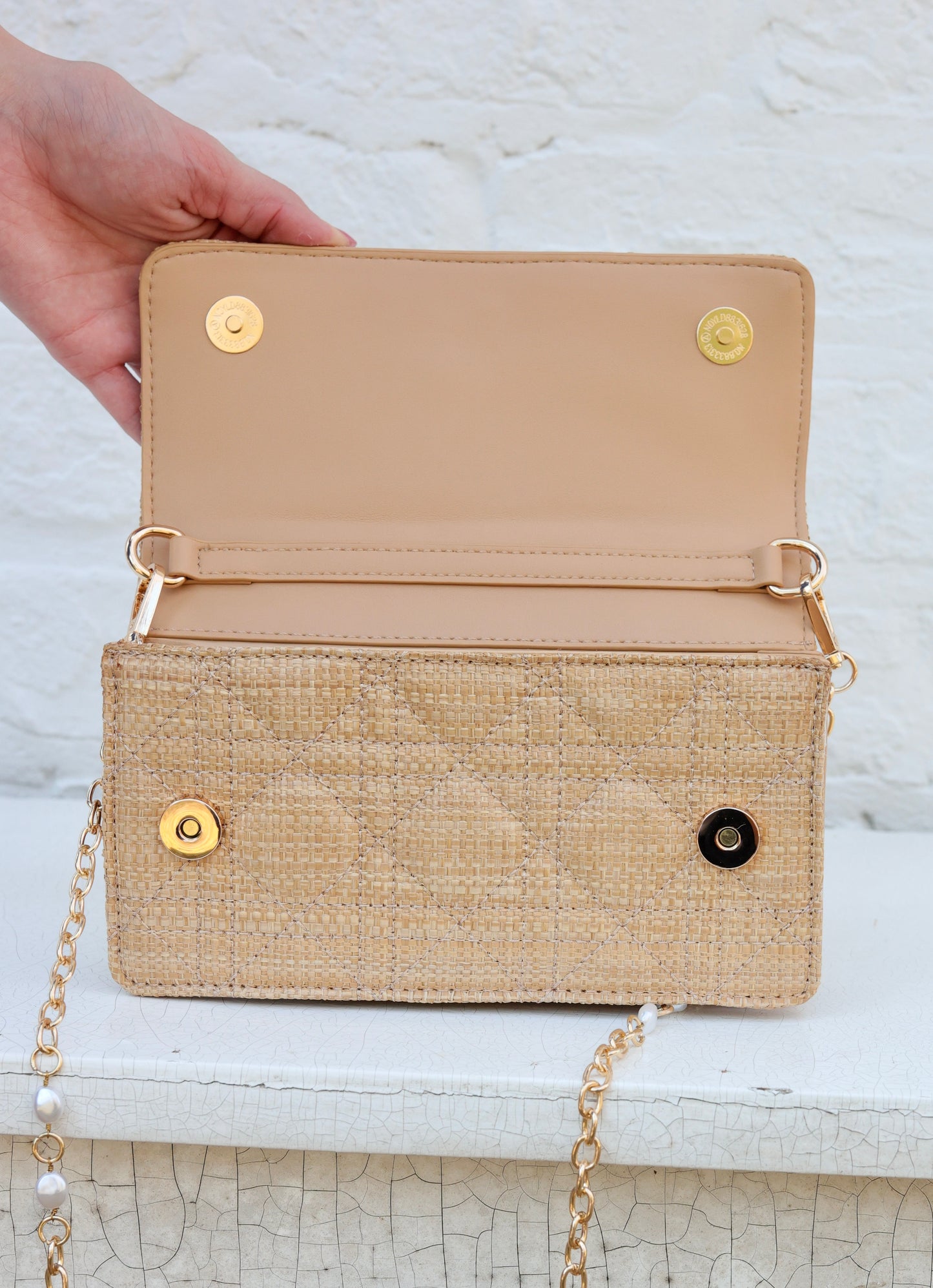 Brynleigh Clutch Crossbody Natural Quilted LQ