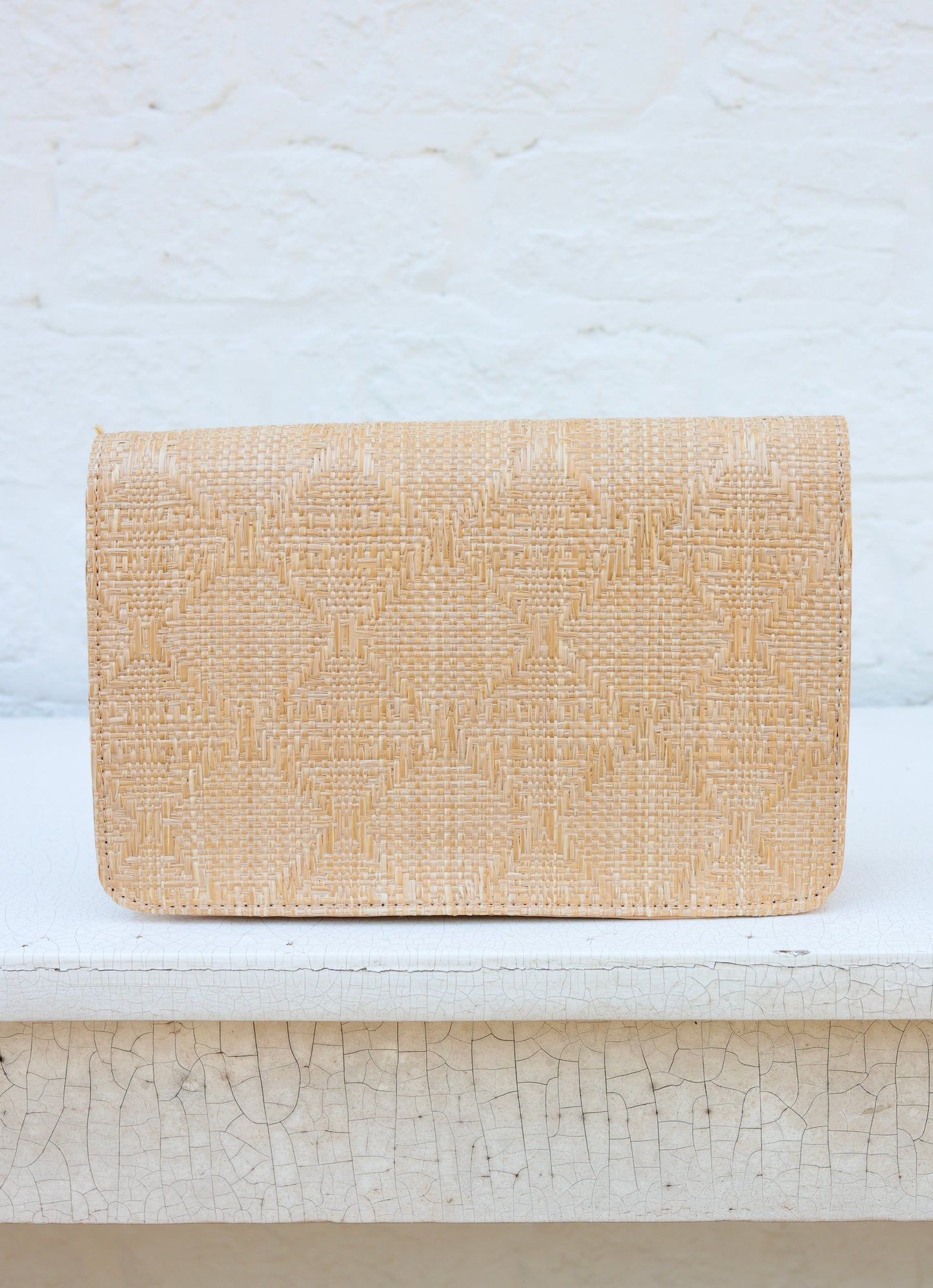 Bryn Clutch/Crossbody Natural Lattice Tan