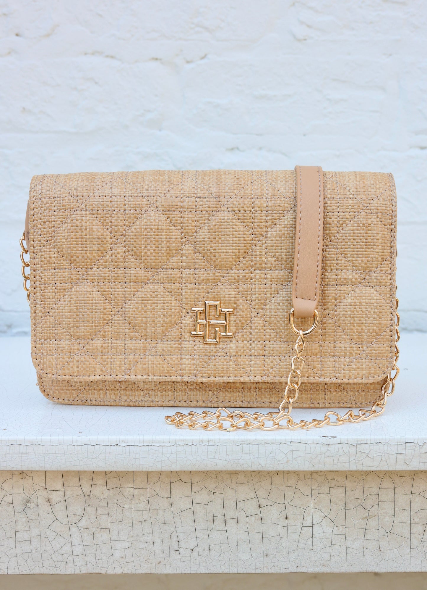 Bryn Clutch/Crossbody Natural Quilted LQ