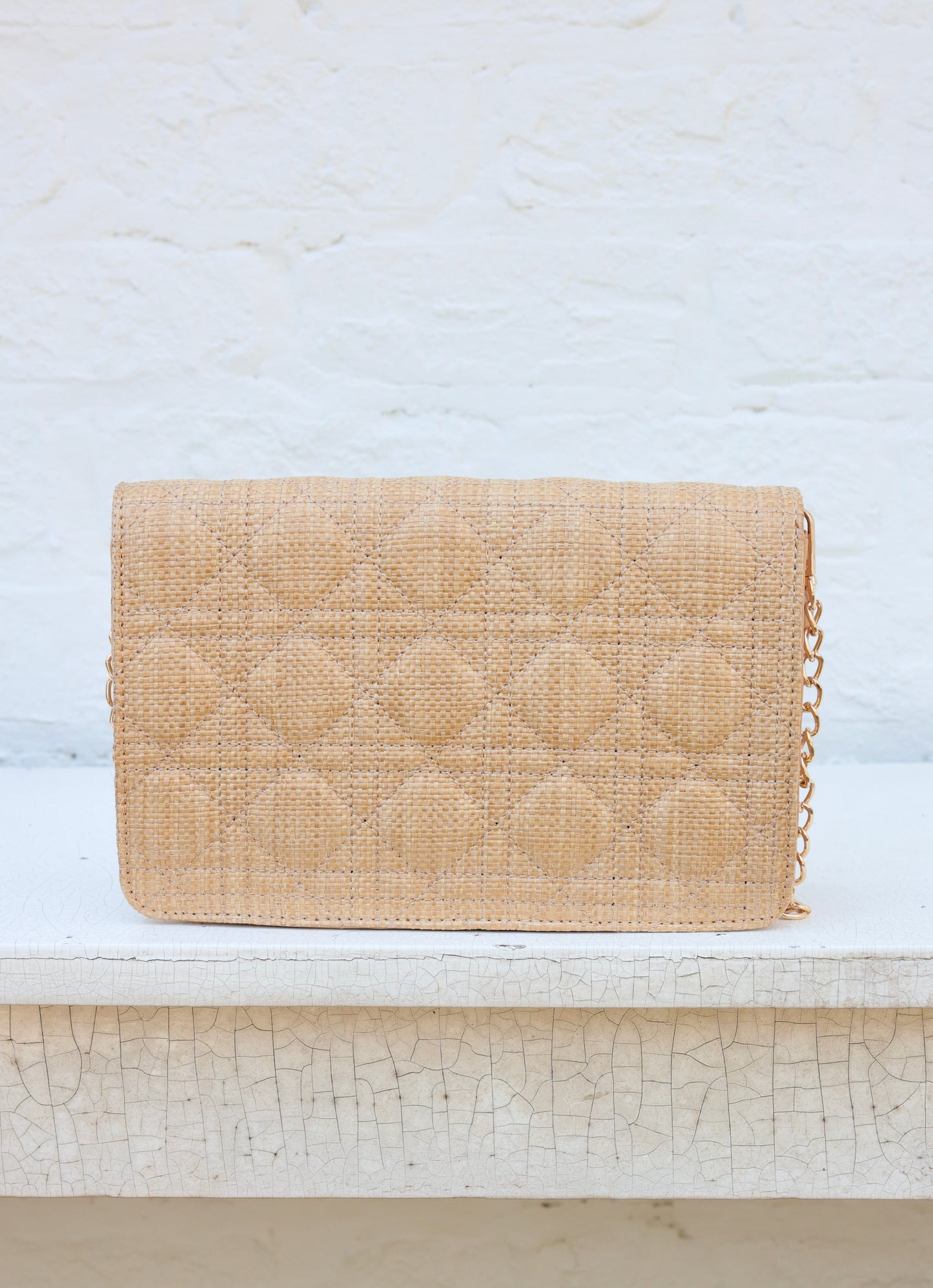 Bryn Clutch/Crossbody Natural Quilted LQ