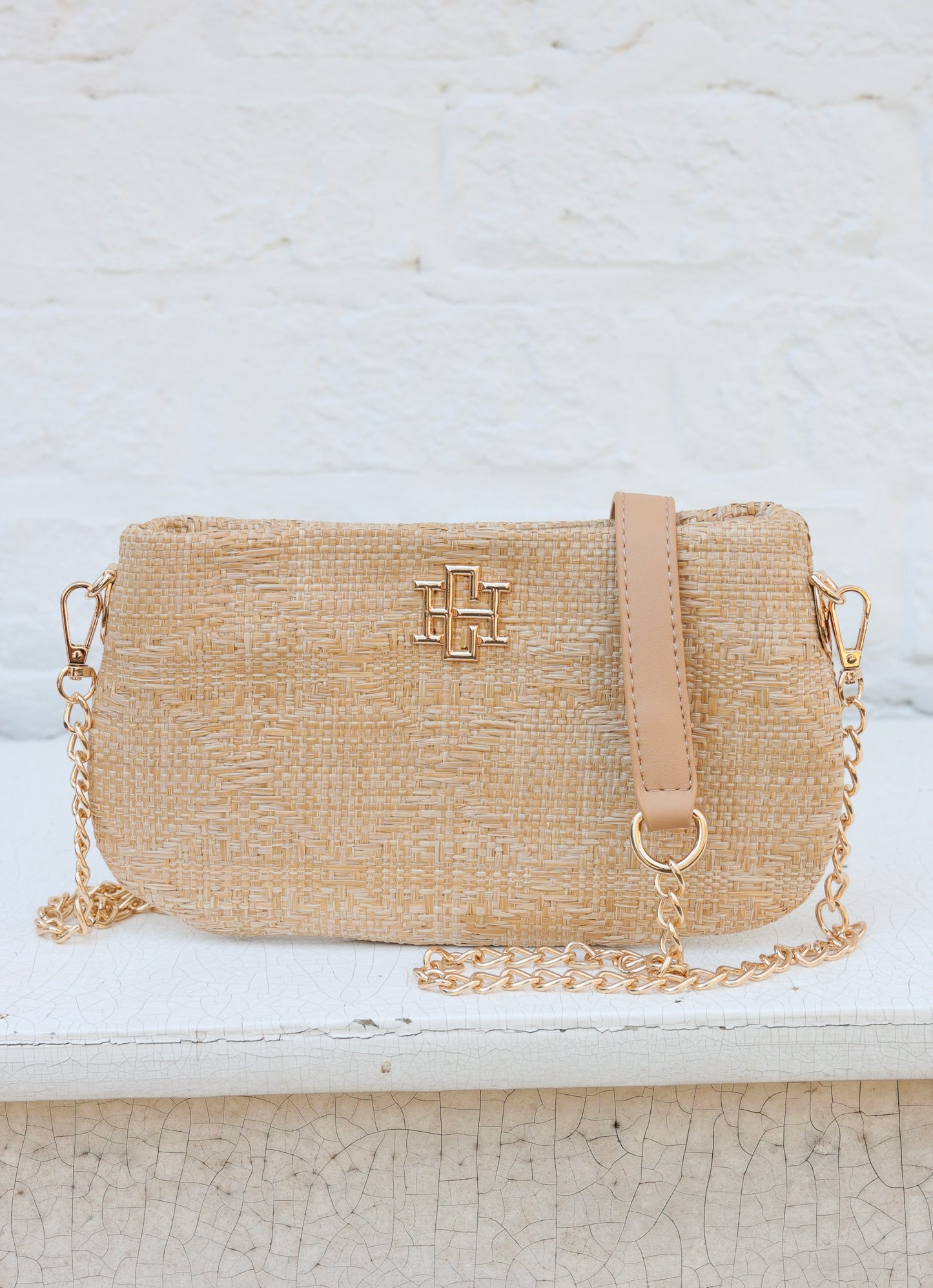 Livi Crossbody Natural Lattice Tan