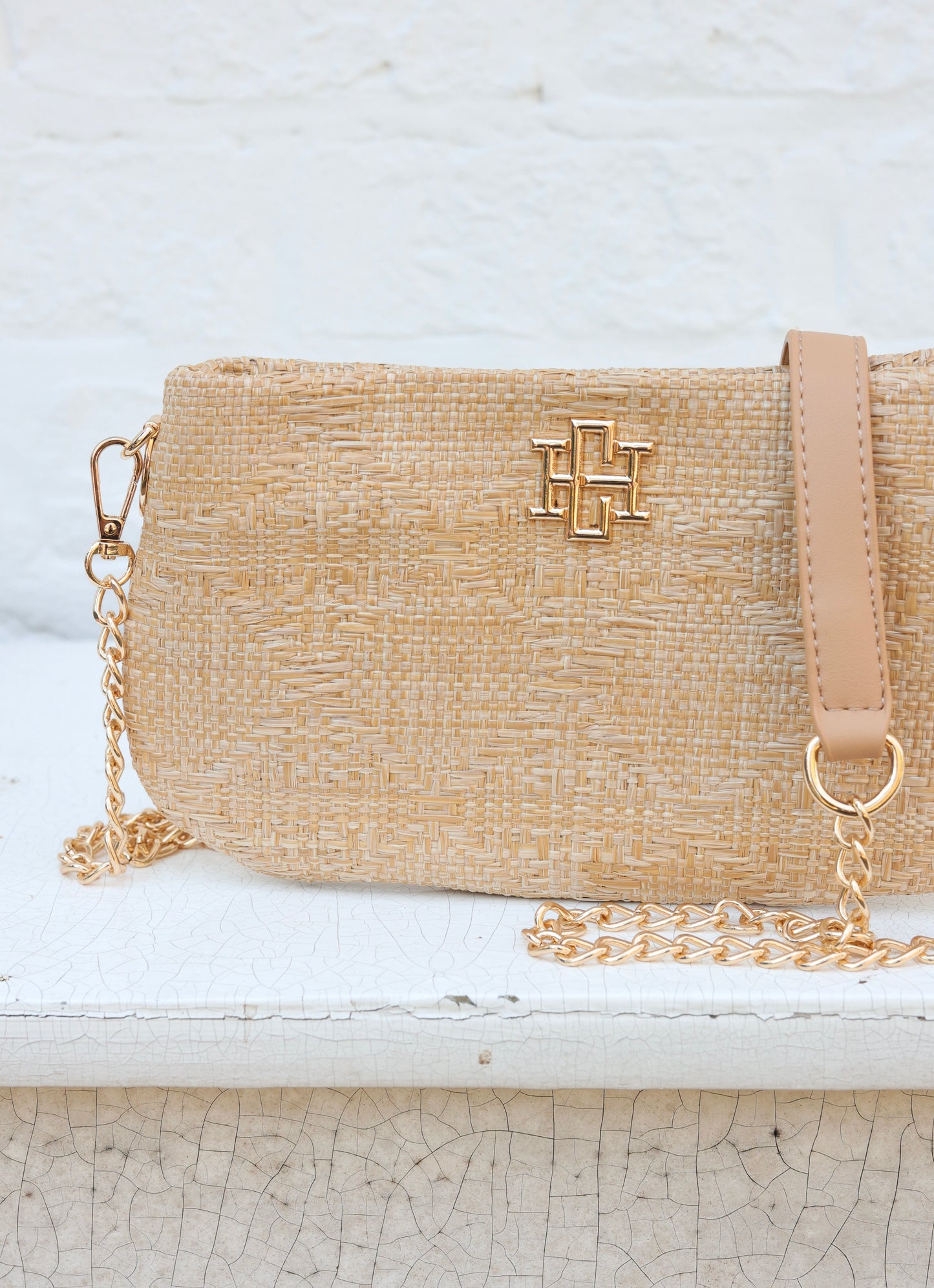 Livi Crossbody Natural Lattice Tan