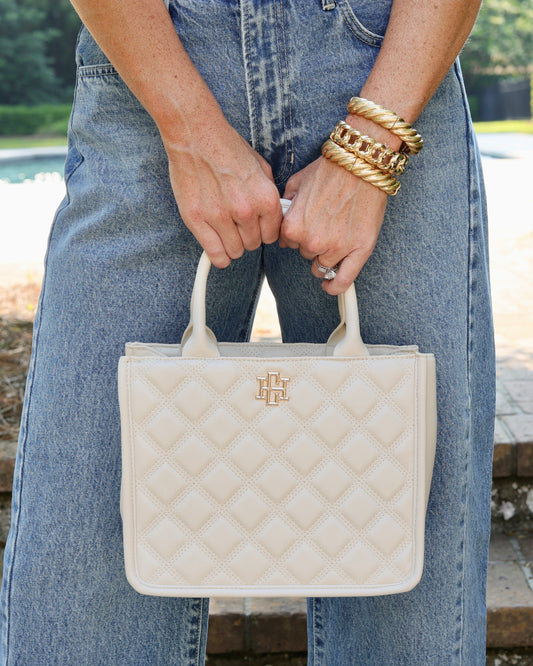 Ricky Mini Tote Cream Quilted DQ