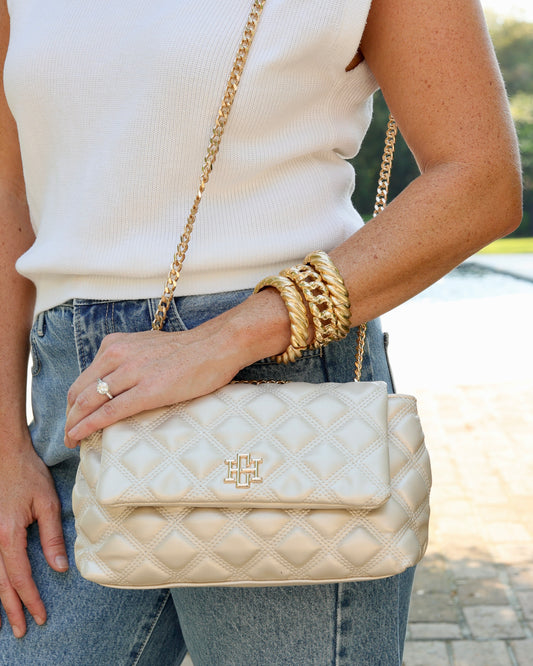 Leigh Quilted Crossbody Pearl Quilted DQ