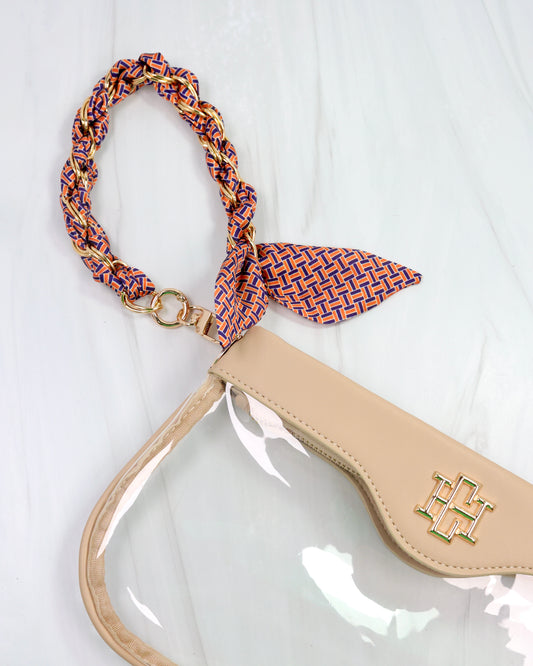 Serafina Scarf Purse Chain Navy Orange
