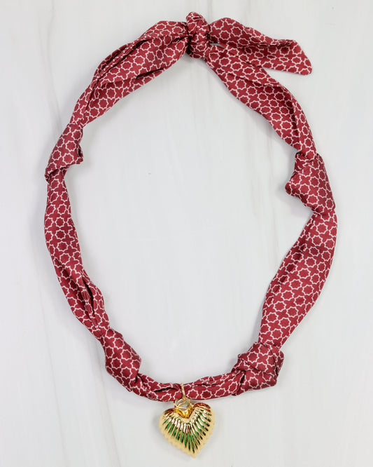 Serafina Scarf Necklace Burgundy
