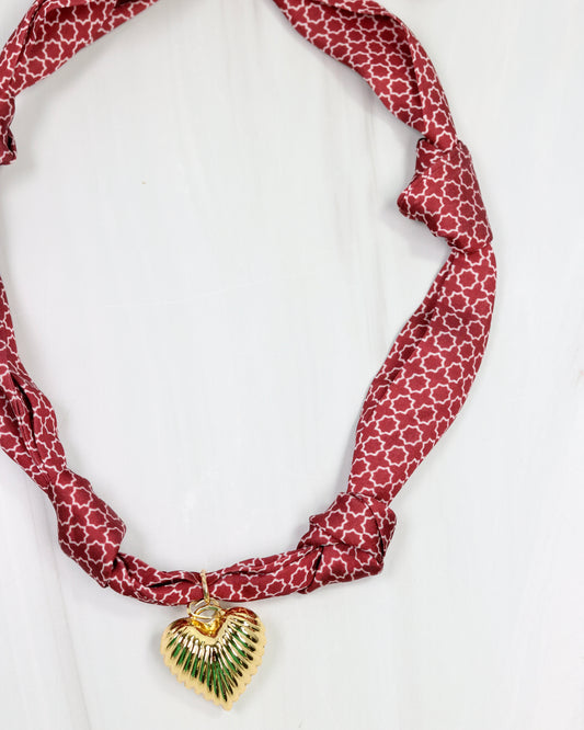 Serafina Scarf Necklace Burgundy