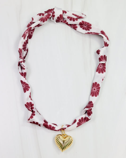 Serafina Scarf Charm Necklace Mrn Floral