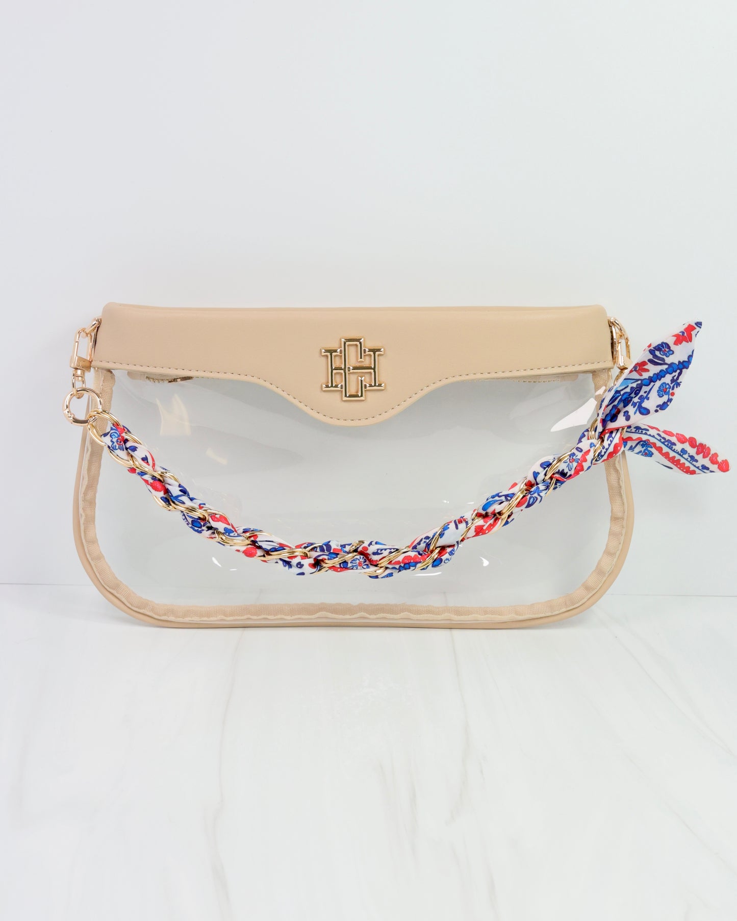Serafina Scarf Purse Chain Nvy Rd Floral