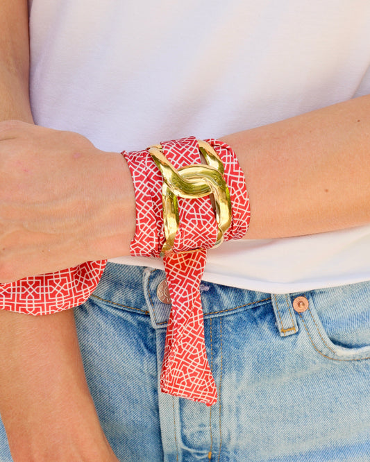 Serafina Scarf Bracelet Rd Wht  Geo