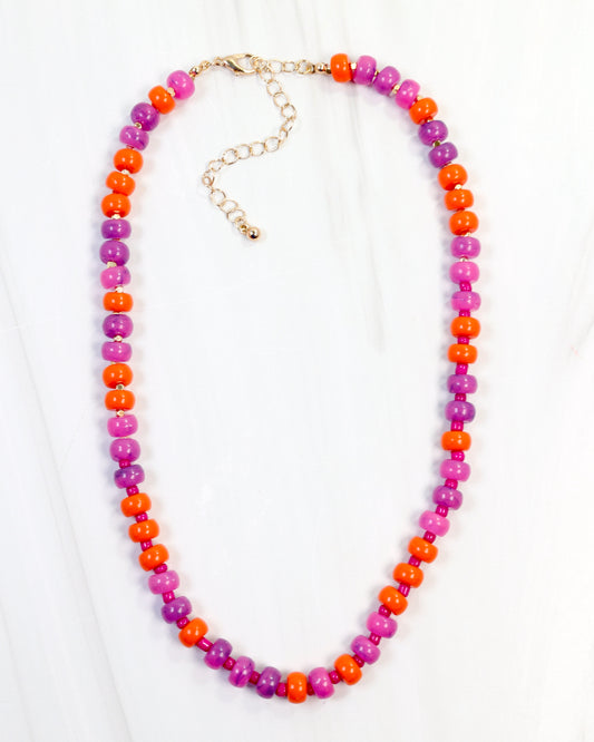 Ellison Stone Necklace Purple Orange