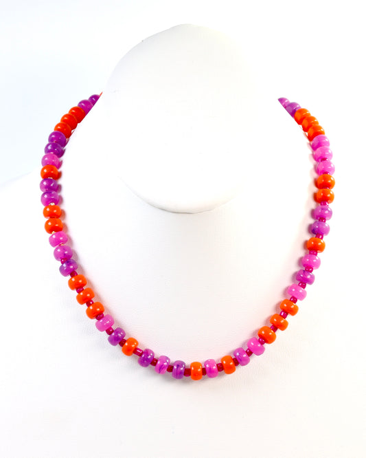 Ellison Stone Necklace Purple Orange