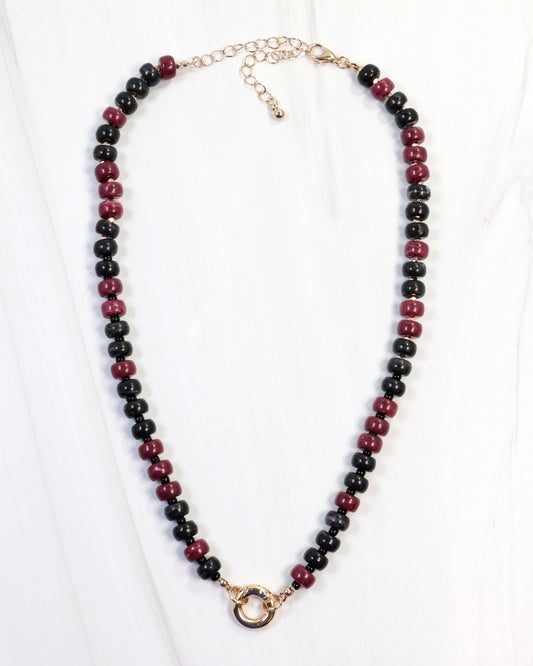 McLane Stone Necklace with Toggle Garnet Black