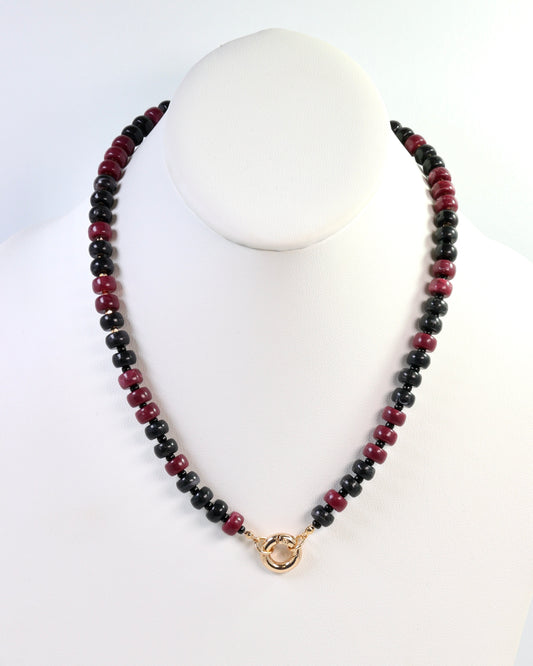 McLane Stone Necklace with Toggle Garnet Black
