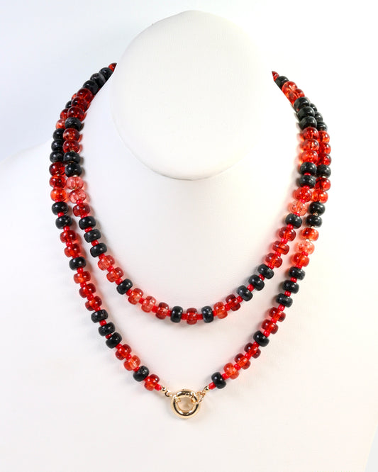 Ellison Stone Necklace Red Black