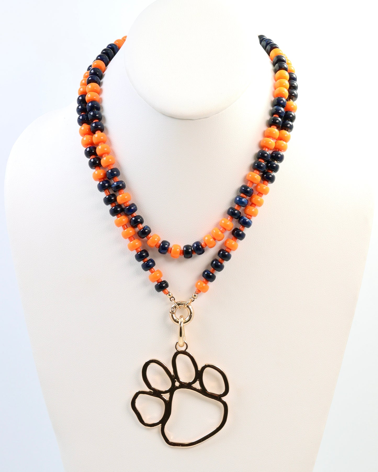 Ellison Stone Necklace Navy Orange
