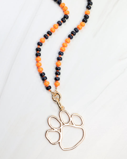 McLane Stone Necklace with Toggle Navy Orange