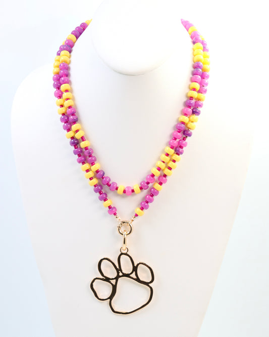 Ellison Stone Necklace Purple Gold