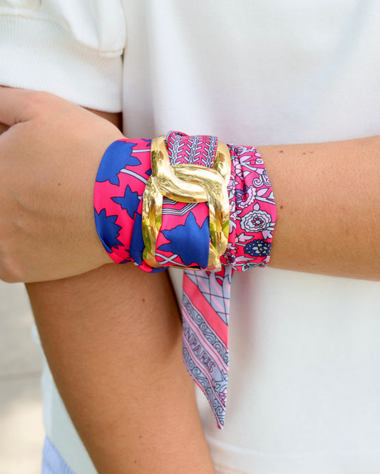 Sedgefield Scarf Bracelet Navy Red