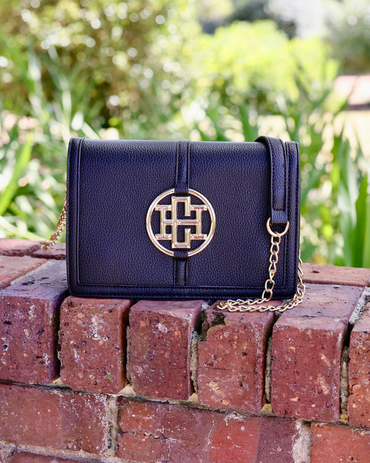 Cecilia Circle Logo Handbag Black