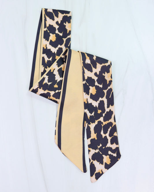 Santee Braided Rope Print Scarf Brown