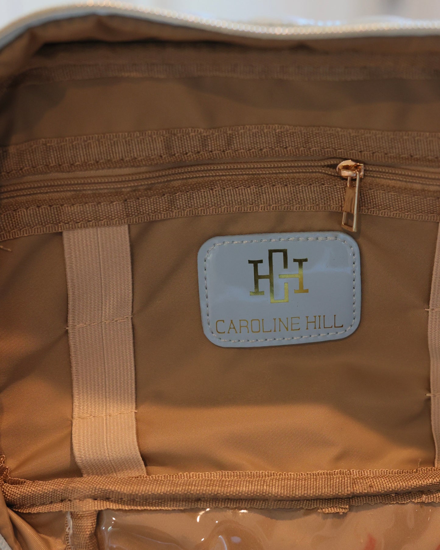 Hampton Train Case Light Blue Patent