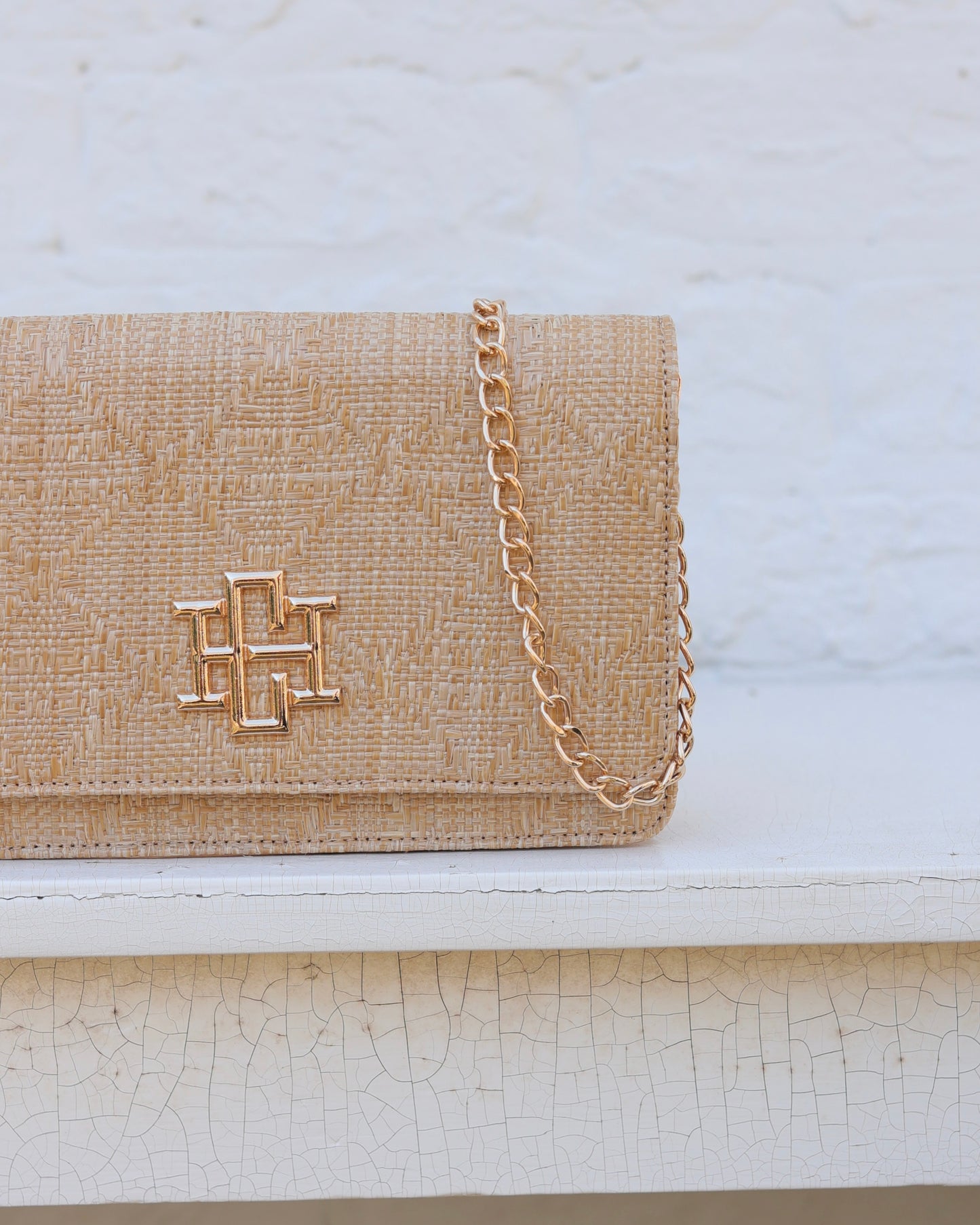 Bryn Clutch/Crossbody Natural Lattice
