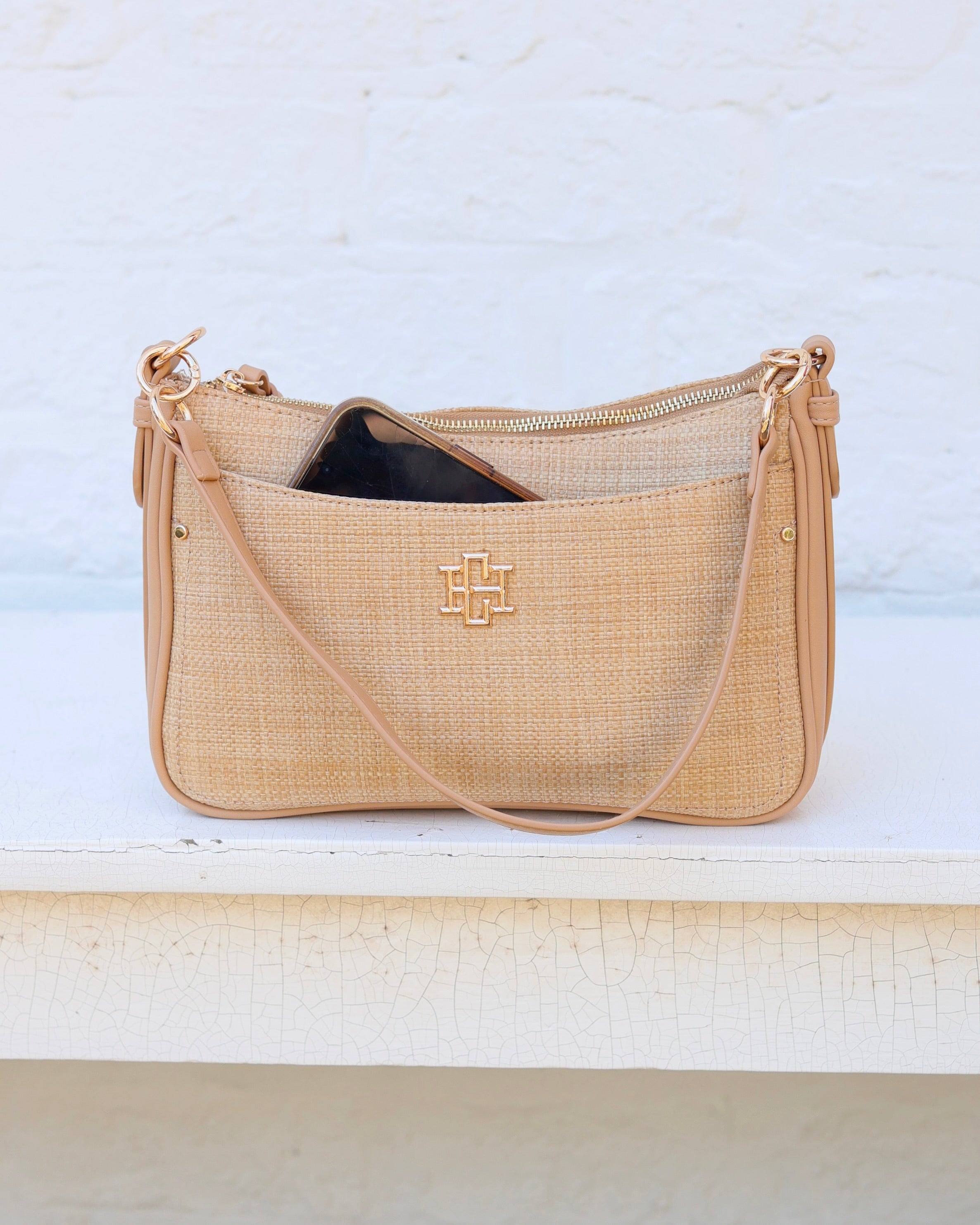 Paxton Crossbody with Pockets Natural – Caroline Hill