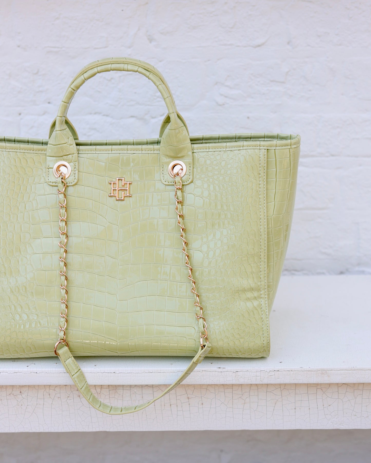 Missy Tote Lime Patent EC