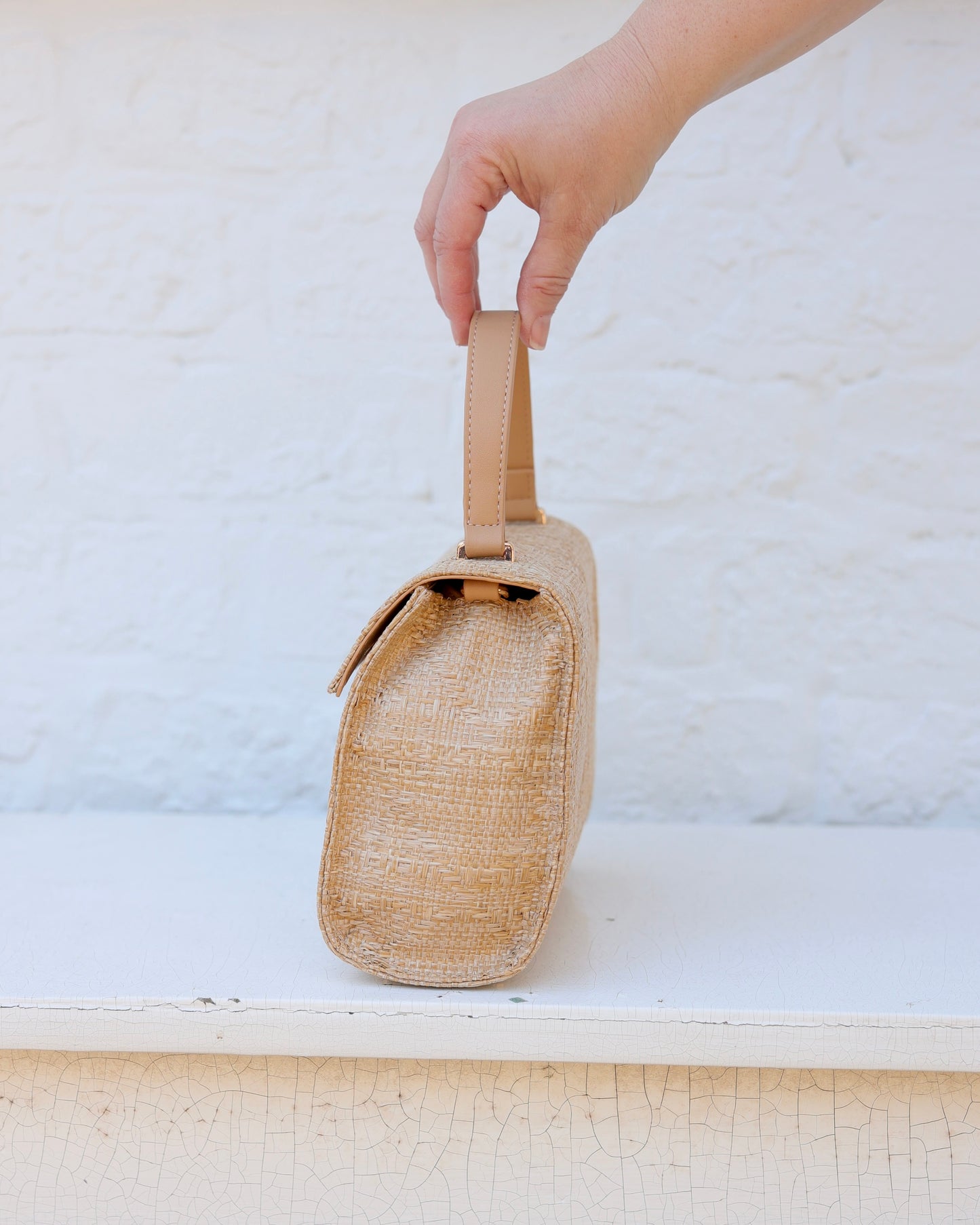 Vivienne Handbag in Natural Lattice Tan